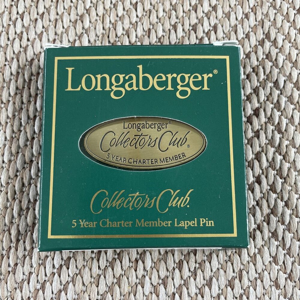 LONGABERGER COLLECTORS CLUB 5 YEAR LAPEL PIN #77361‎